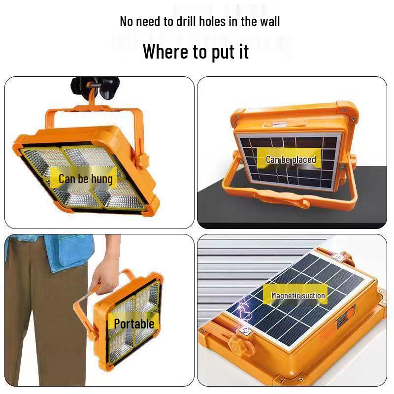 Rongshen Solar Floodlight & Camping Handheld Lamp for Outdoor Emergency