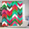 Geometric Shower Curtain Modern Abstract Art Bathroom Decor Waterproof Fabric Liner Vintage Teal Blue Pink Pattern Backdrop