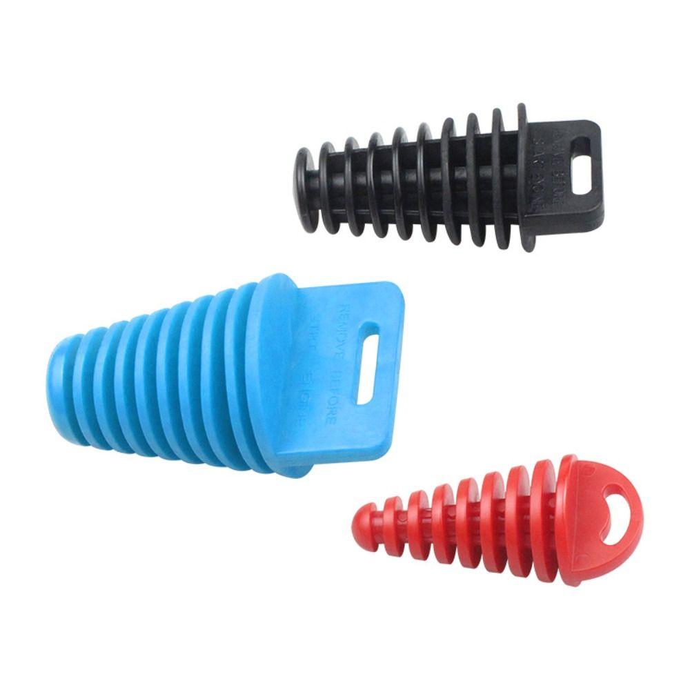 15-62mm Motorcycle Exhaust Pipe Plug Dust-proof Water Proof Exhaust Wash Plug PVC Universal Tailpipe Rubber Air Bleeder Plug