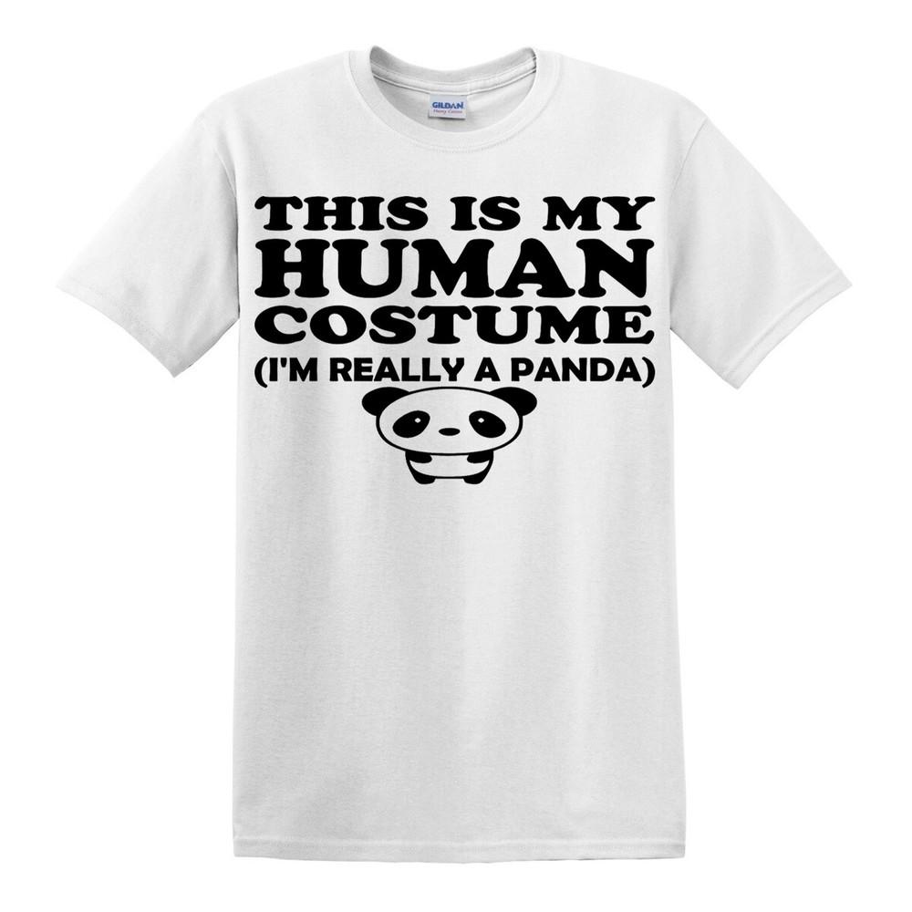 

This Is My Human Costume I m Really A Panda Funny Bear Party Gift Joke T-shirt S
