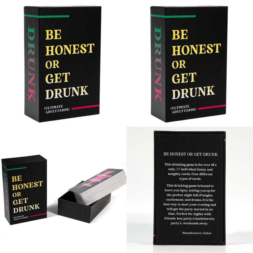 Be Honest Or Get Drink Card Game Set For Group Play And Party Entertainment
