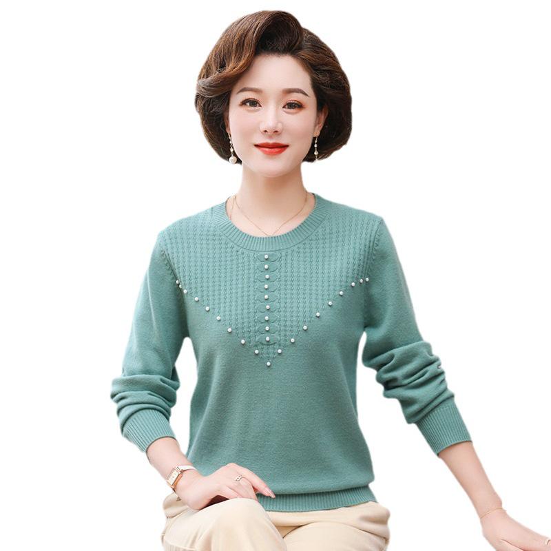 Stylish Plus Size Loose Knit Sweater for Middle-Aged & Older Women - 2023 Autumn/Winter Collection