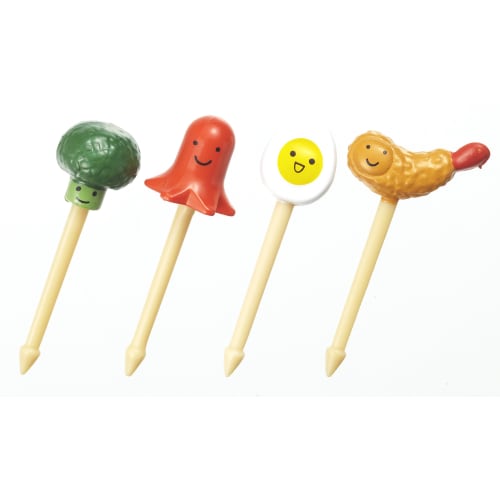 Japonmania Torne Side Dish Picks, 8-Pack (4 Types, 2 of Each)