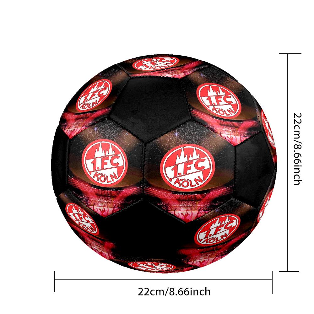 Pallone da Calcetto Indoor FC KÖLN Colorato Cucito a Macchina PVC Misura 5 Pronto per Allenamento di Squadra e Competizione Durevole Rimbalzo Elevato Fantastico Regalo Sportivo