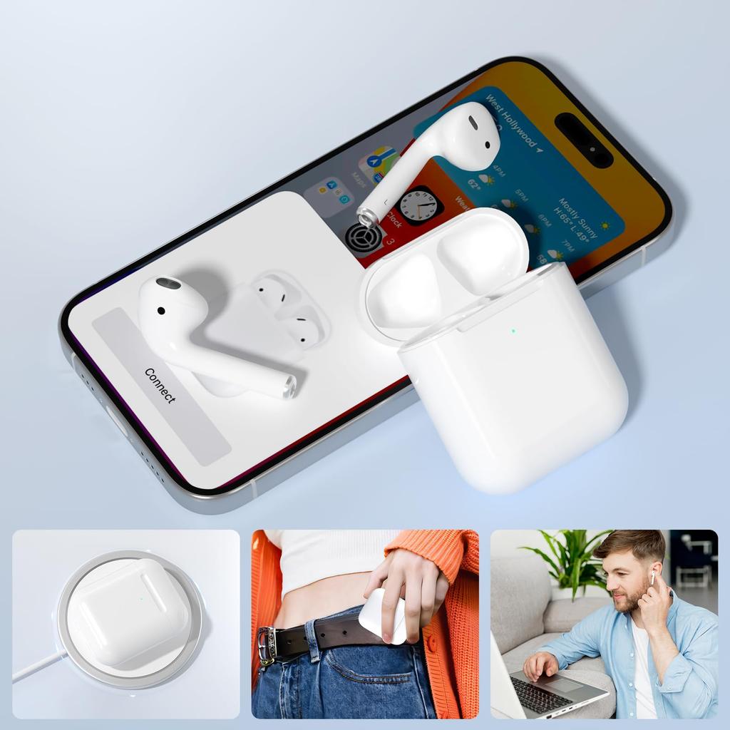 Ersatz-Ladecase für kompatible Ladehalterungen der 1. und 2. Generation, lädt AirPods, beinhaltet Bluetooth-Kopplung und kabelloses Laden