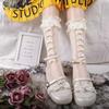 Sexy Elastic Hollow Japanese Princess Mid Tube Socks Ladies Hosiery Lolita Mesh Stockings