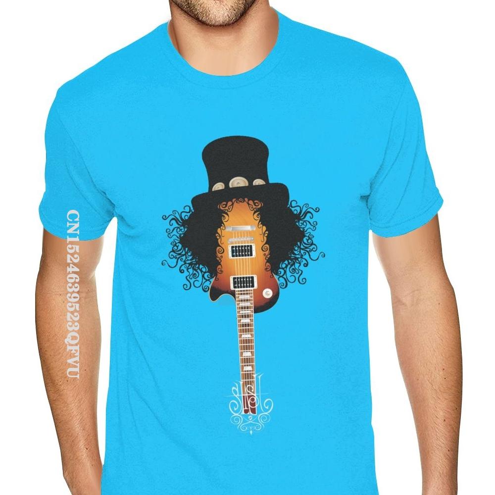 Funny Slash Guitar Rock Band Gun N Roses T-Shirt Men Male Family Tee Shirts Casual Cotton Men Tops & Tees Casual Cute T Shirts