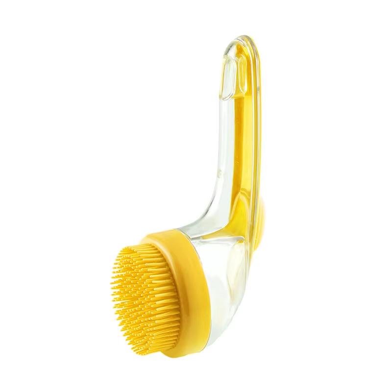 Long Handle Soft Silicone Pet Bath Brush Dog Cat Massage Shower Comb Multifunctional Pet Grooming Cleaning Supply