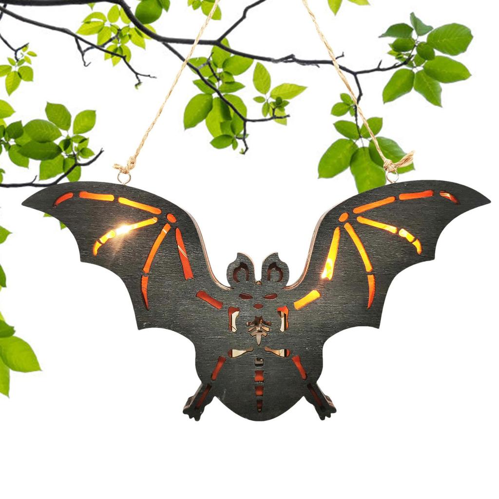 Halloween Bat Wood Sign Halloween Decorations For Kitchen Decorative LED Bats Light For Christmas Party Decor