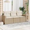 VidaXL Garden Lounge Set with Cushions 3 Pcs Beige Braided Resin 3250995