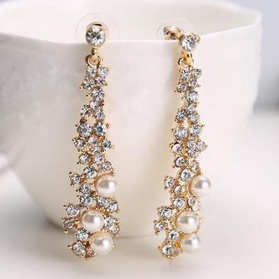 Elegant Chic Women Lady's Rhinestone Dangle Chandelier Earrings Jewelry KTJ