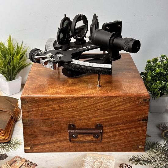 Tamaya Working Sextant,  Maritime Navigational Instrument With Wooden Box, Astrolabe Ships Instrument, Navigational Sextant