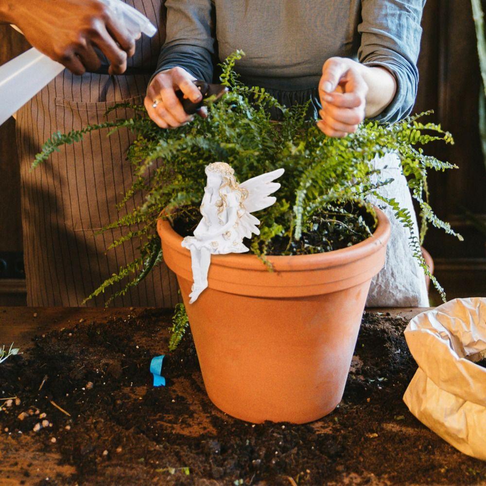 Handmade Guardian Angel Figurine Light Luxury Flower Fairy Candle Ornaments  Home Decor