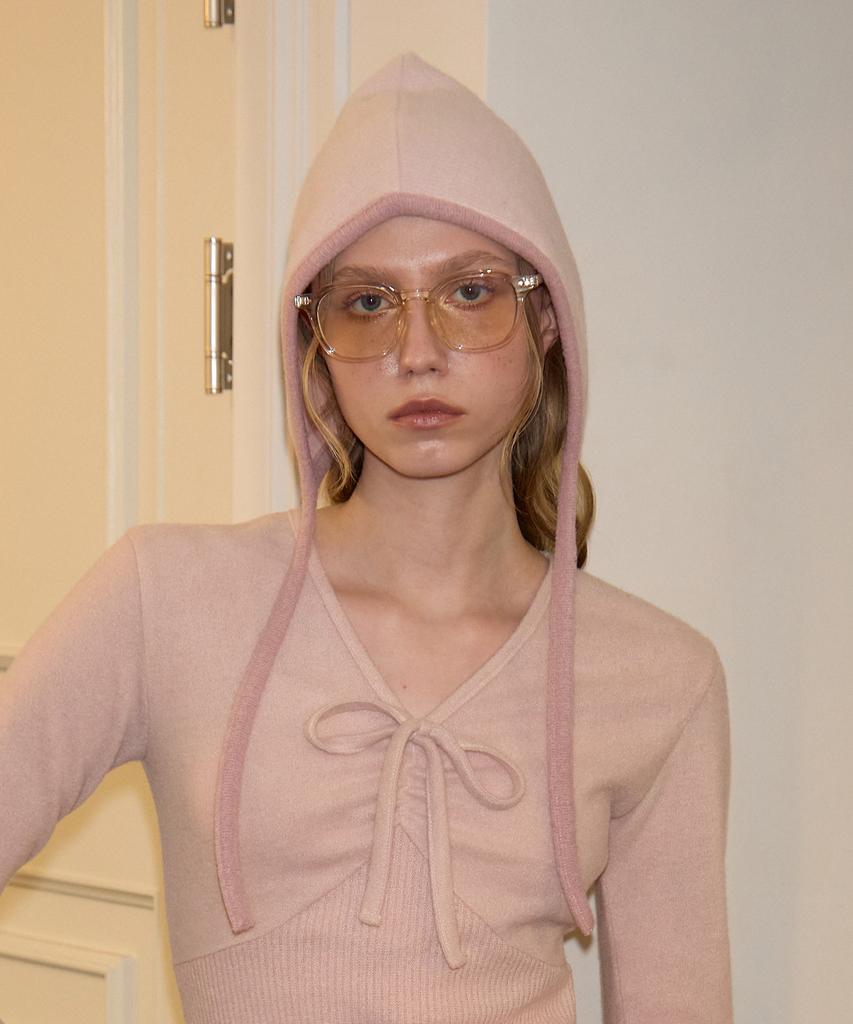 SALON DE YOHN Ribbon Bonnet Hat_ Pink