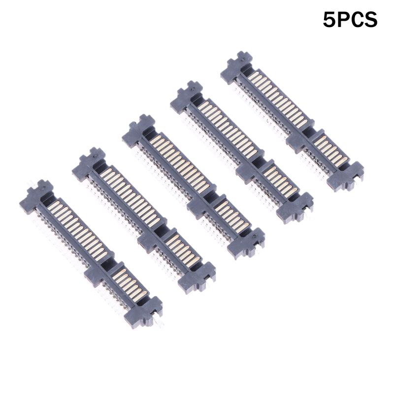 5 Adet Sata Arayüz Soketi Ssd Katı Hal Sürücü Yuvası 7+15P 22Pin Erkek Konnektör Yuvası Batık Plaka Yama Tipi Konnektör Portu