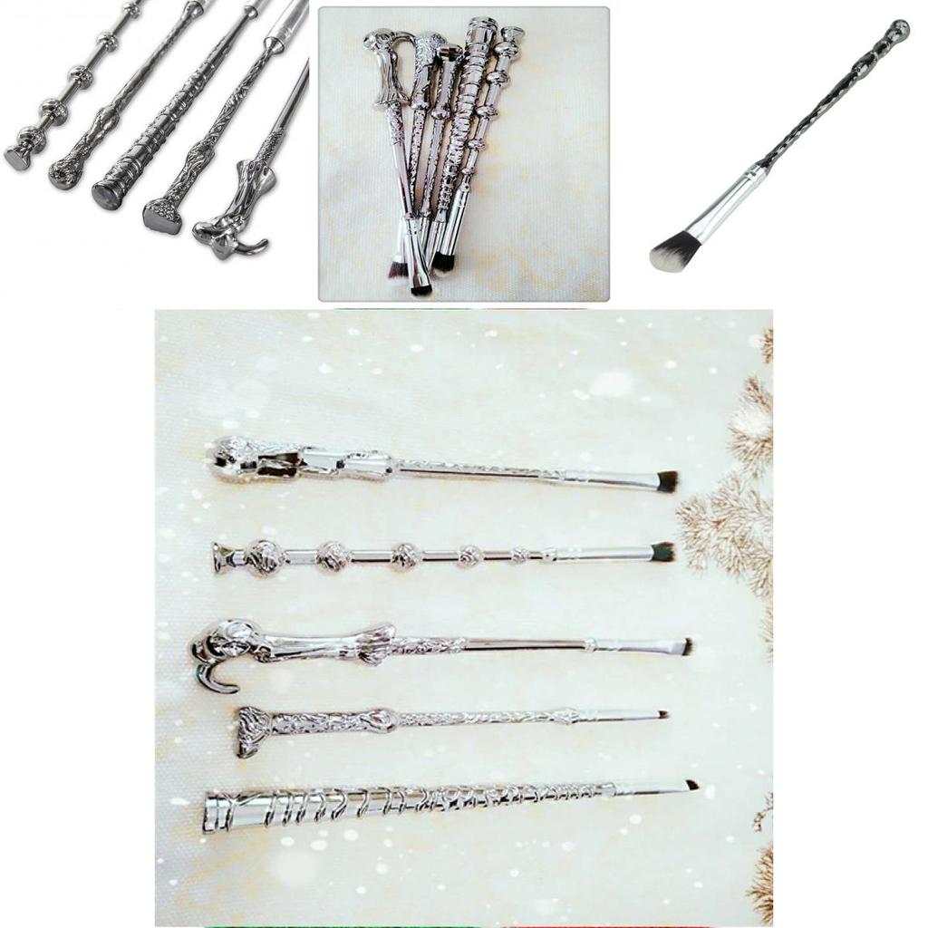 Harry Potter Magic Wand Makeup Brush With Aluminum Handle Portable Cosmetic Tool For Students