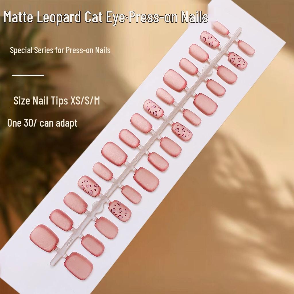 

Velvet Matte Leopard Cat Eye Wearable Nails - Gentle Atmosphere