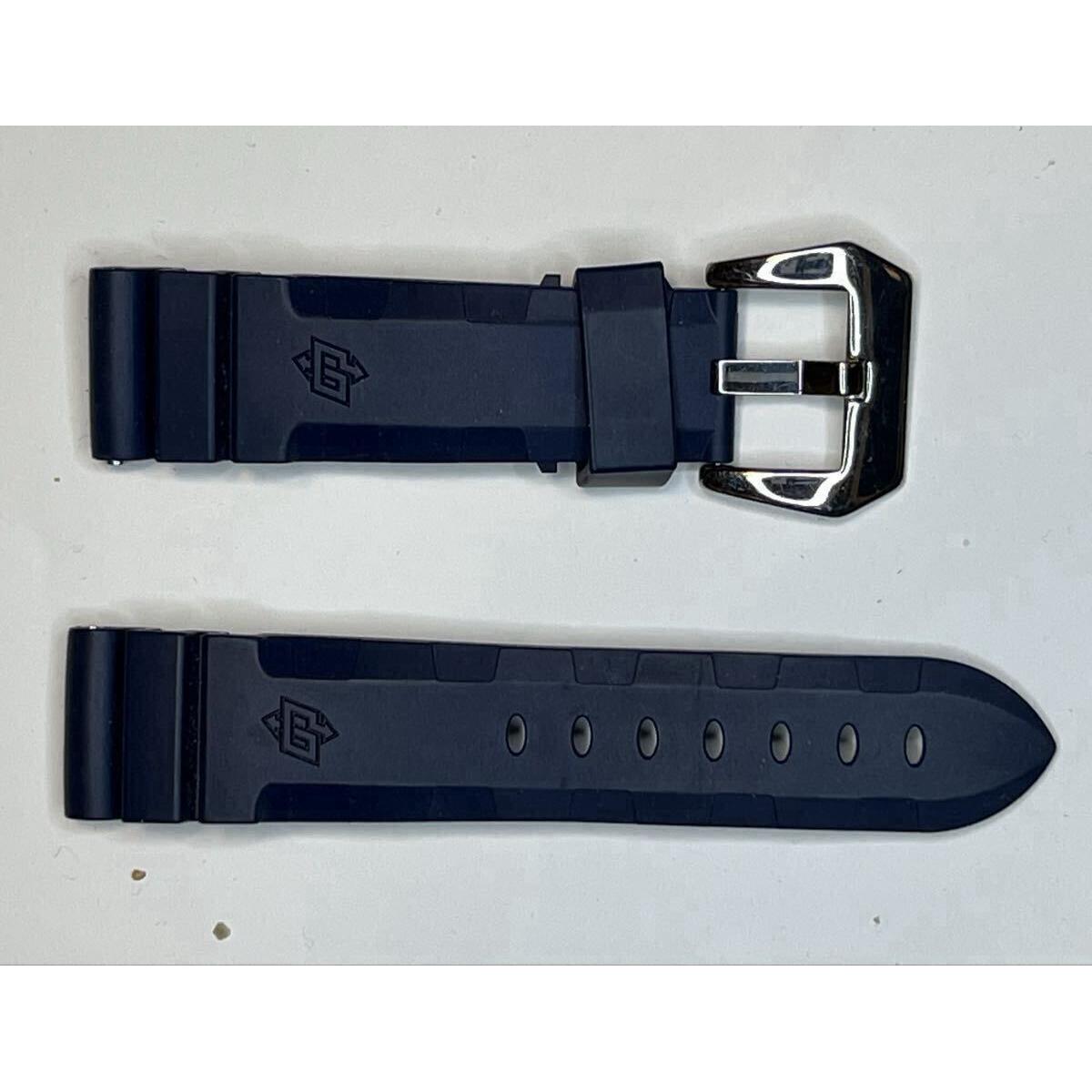 Used Price reduction Panerai genuine rubber belt popular OP logo dark blue color width 22mm buckle bonus (non-genuine) free shipping used