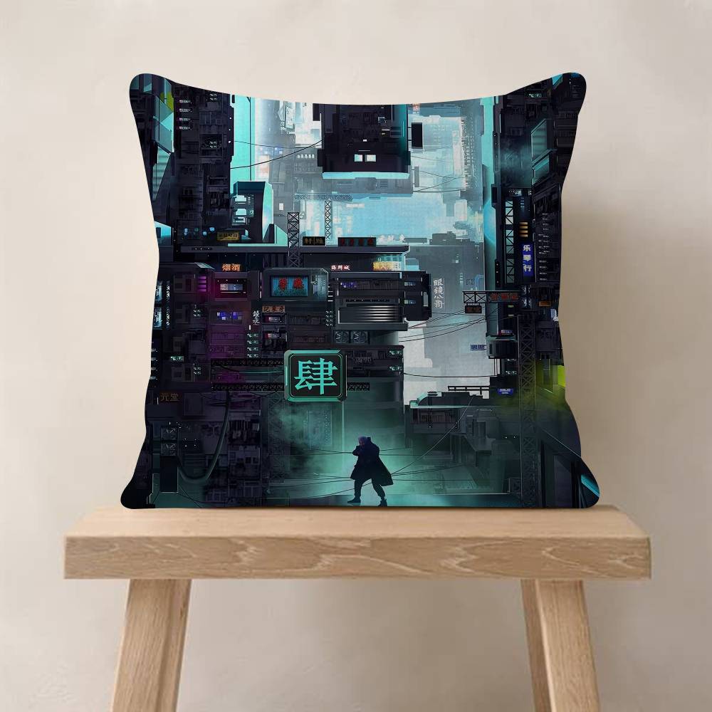 Anime Ghost In The Shell Movie Sticky Cushion Cover 30x50 Polyester Sofa Cushions Decorative Throw Pillows Home Decoration