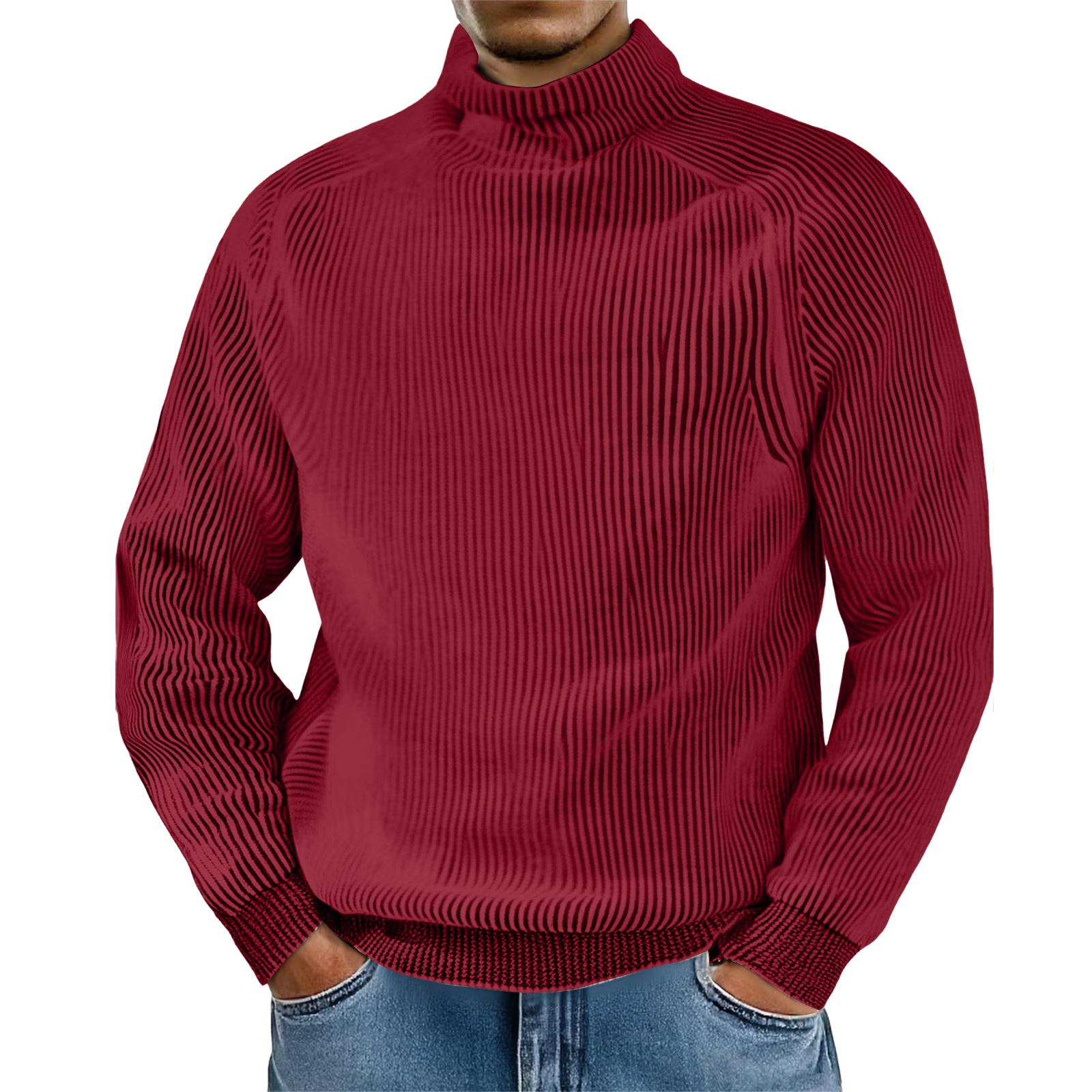 

Мужской трикотажный топ свободного кроя с круглым вырезом и длинными рукавами в повседневном стиле XXXL красный