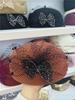 Women'S Mesh Bow Beret Elegant Breathable Hat With Water Diamond Design Spring Summer Versatile Hollow Fashionable Headwear