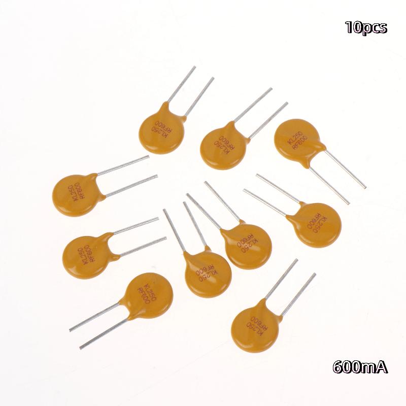10Pcs Pptc Self-Recovery Fuses 250V 20Ma-800Ma 1A 1.5A 2A 3A Plug In Self Resettable Fuse Diy Accessories