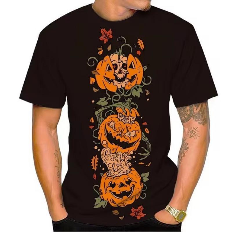 Halloween Pumpkin Head Fashion T-shirt 3D Printing Halloween T-shirt Personalized Top