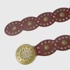Artistic Metal Embellished Waist Belt Breathable PU Leather Accessory For