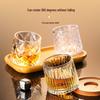 Crystal Glass Whiskey Tumbler with Rotating Base
