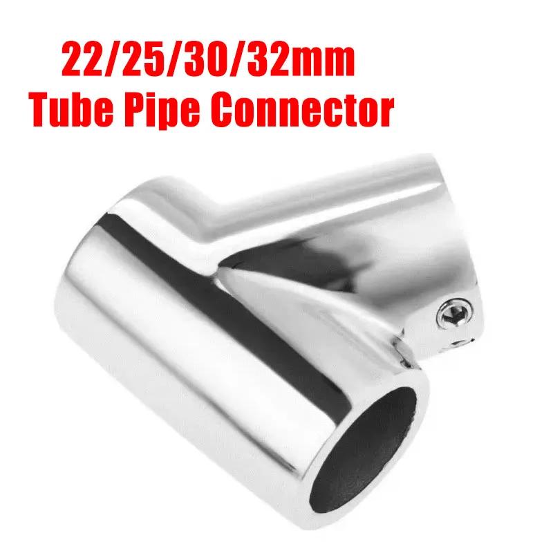 Boat 22/25/30/32mm 60 Degree Left 3 Way Boat Hand Rail Fitting Fits Pipe/Tube Marine Grade 316 Stainless Steel