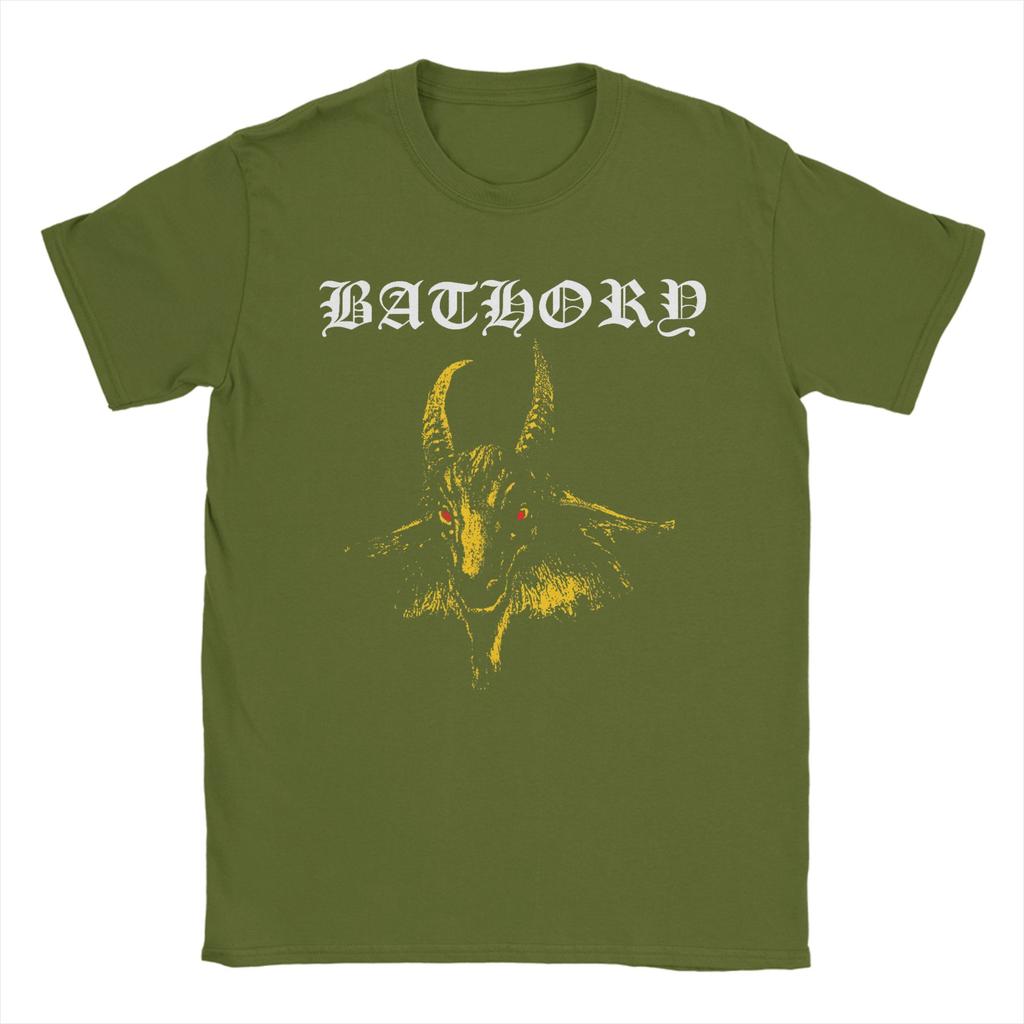 Bathory  Goat Logo Men T Shirt  Vintage Tee Shirt Short Sleeve O Neck TShirt Pure Cotton Printed Clothes