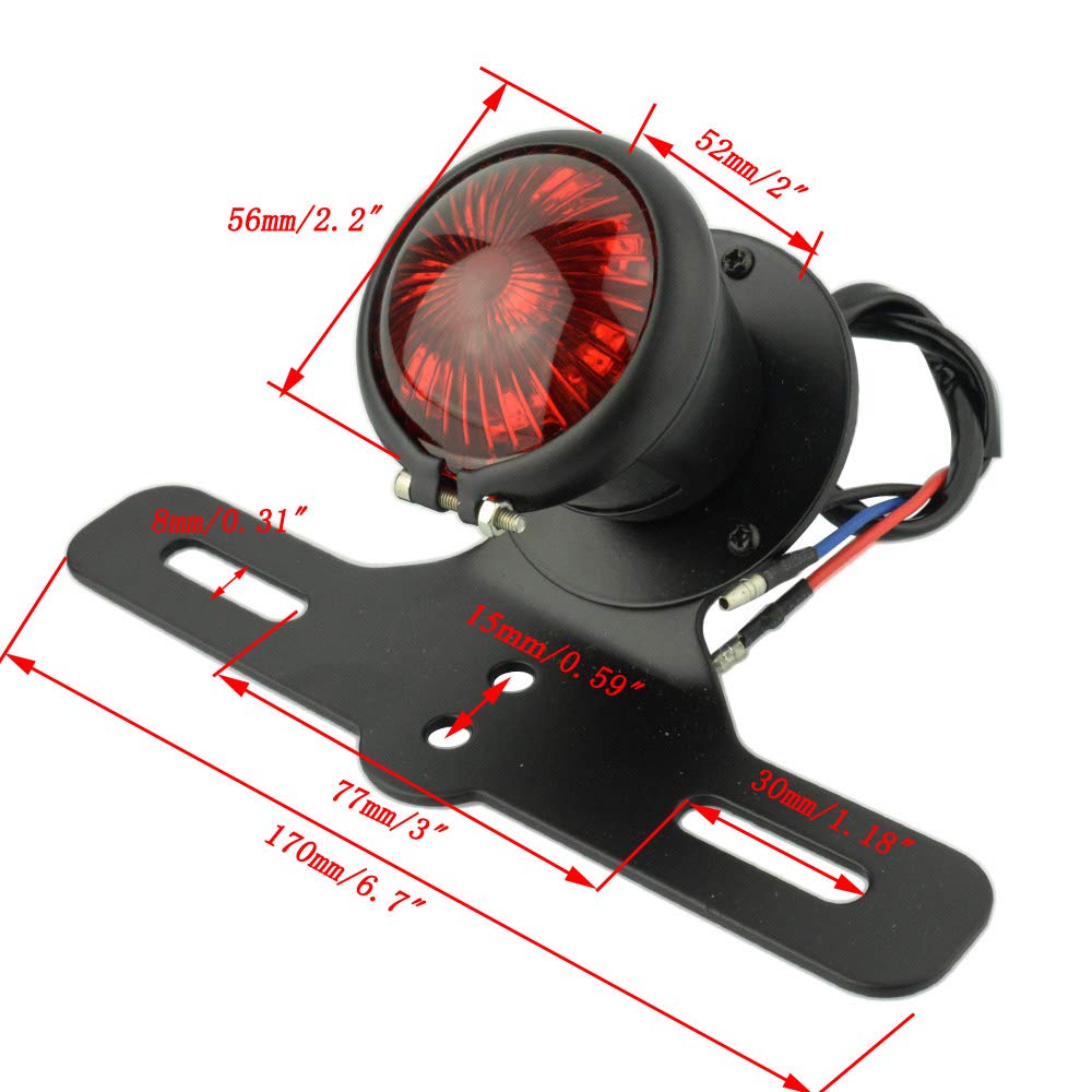 YIBO Motorrad Triumph Custom Retro Rücklicht Rückbremslichter Kennzeichenleuchte Halterung