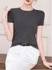 2026 Spring/Summer Women's Round Neck Short Sleeve Slimming Breathable T-shirt
