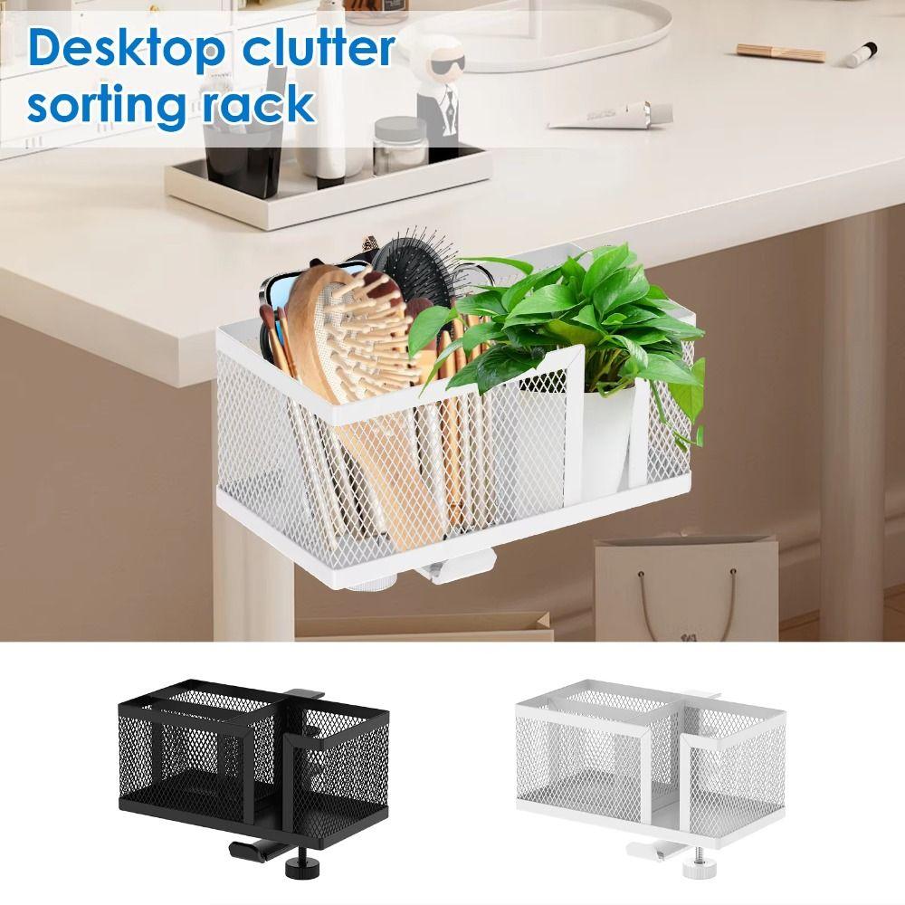 Metal Clip Under Desk Headphone Hanger Anti-Spill Earphone Storage Rack  Desktop Organizer