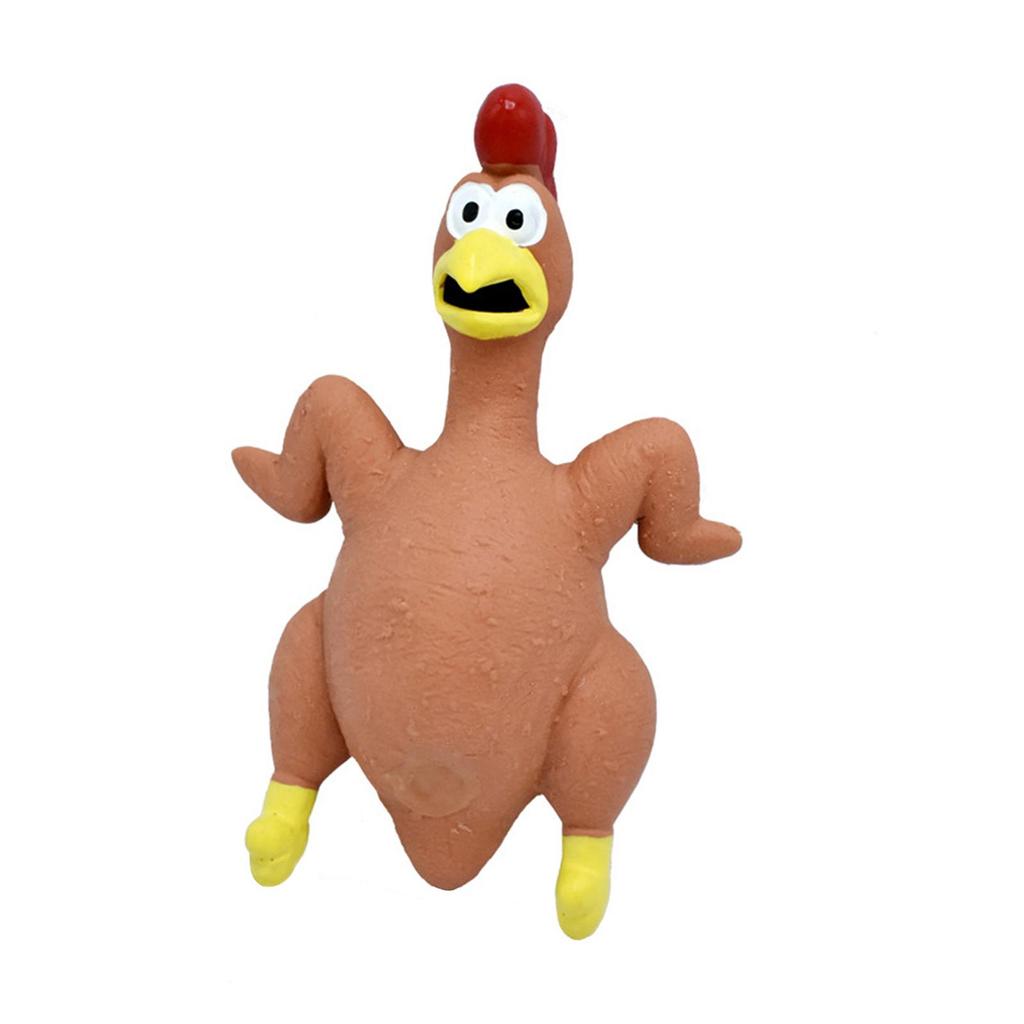 Rubber Chicken Beach Games Outdoor Games Novelty Rubber 12x21cm Backyard Games Sturdy Bite Resistant Cute Squeeze Chicken