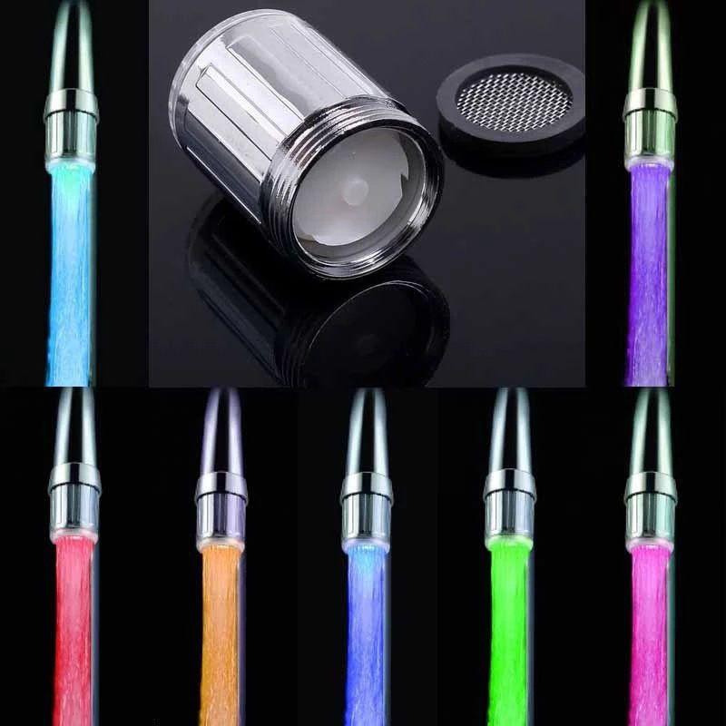 

Glowing Sensing Temperature Led Bathroom Kitchen Faucet Light Waterpowered Tap 7 Colors