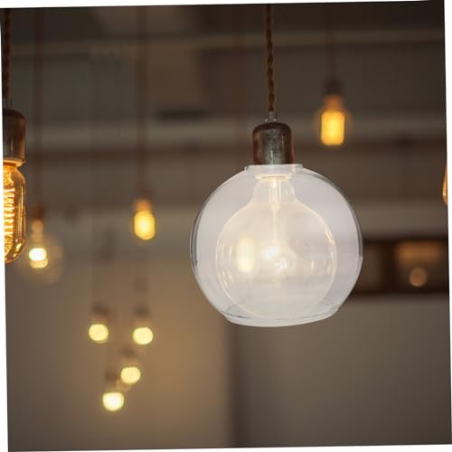 Cabilock Lantern Shade, Spherical Glass Pendant Light Shade, Transparent Light Cover, E26, Ceiling Light, Hanging Light, Bedroom, LED Compatible, No I