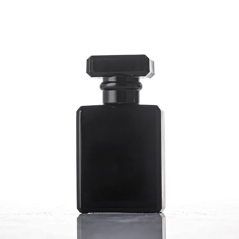 Matte Black Glass Perfume Bottle - Large Capacity, Refillable & Portable for Travel.