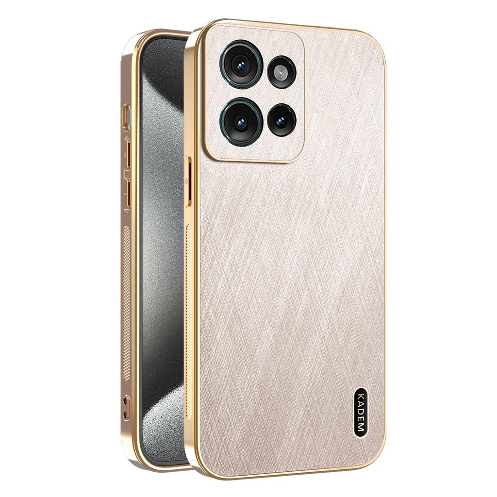 KADEM For Motorola Edge 50 5G Case Electroplating Silk Texture PU + TPU Phone Back Cover