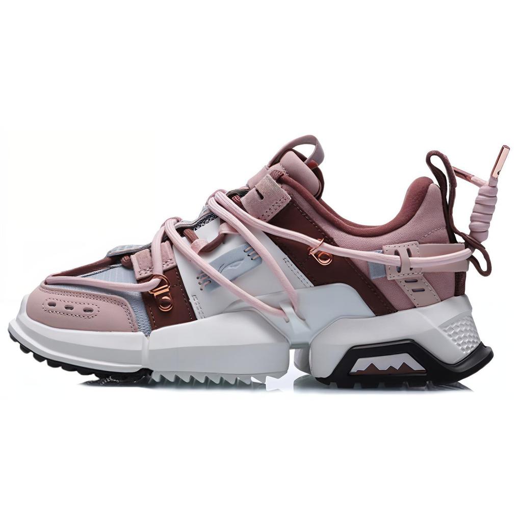 New LiNing Panggu Cherry Blossom Durable Breathable Low Top Casual Shoes Women's Pink Umber