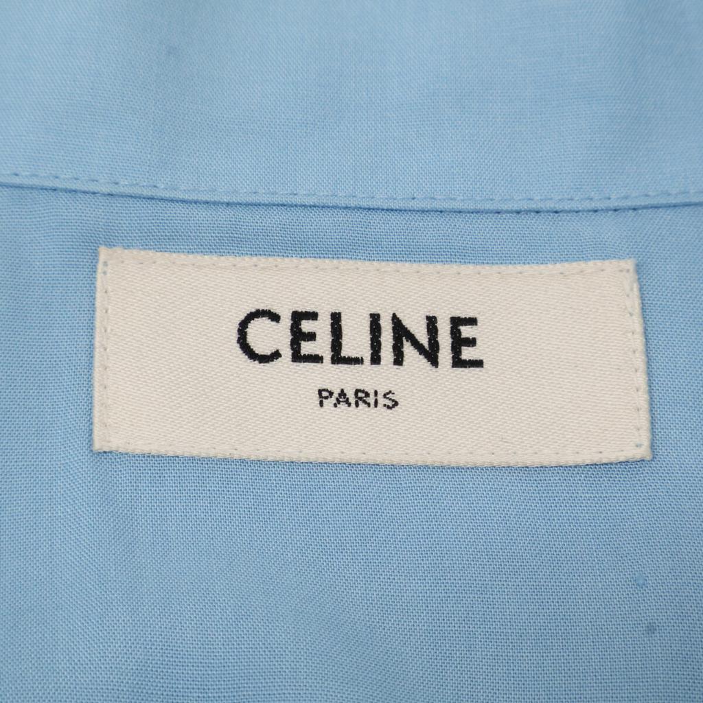 CELINE 2C516852C Blue Bowling Shirt tops 37 blueUsed