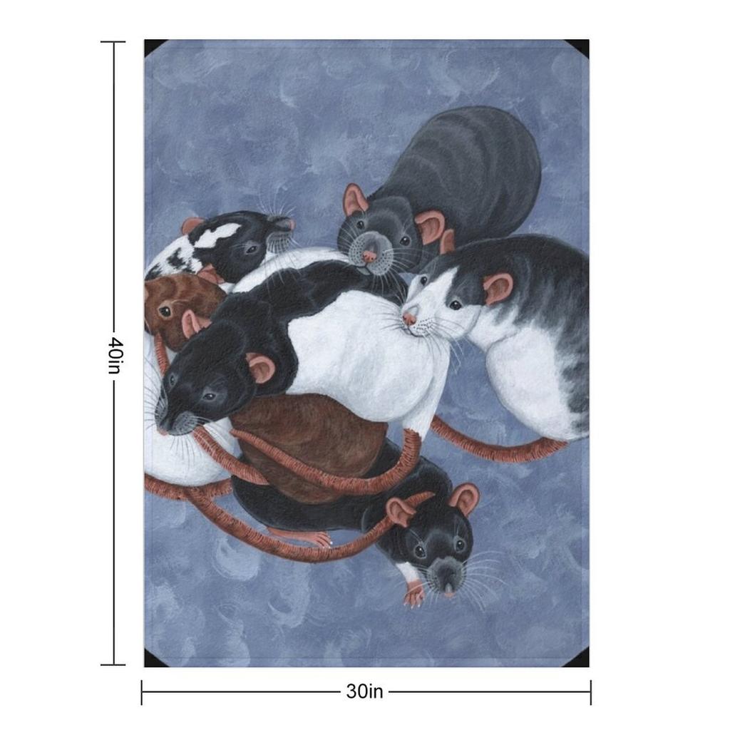 Rat Pile Throw Blanket Designers Manga Decorative Beds Beach Blankets