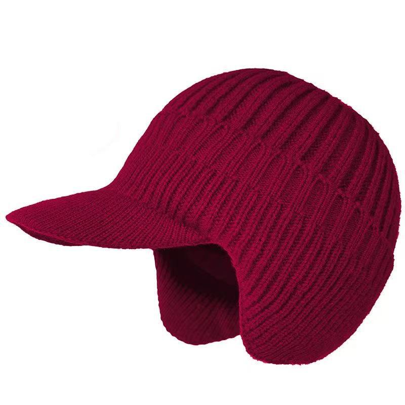 Men's Knitted Wool Hat with Ear Protection for Autumn and Winter - Velvet-Lined and Thickened for Warmth; Ideal Outdoor Hat for the Elderly.