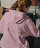 Fun Time Bear Embroidered Hoodie Indie Pink