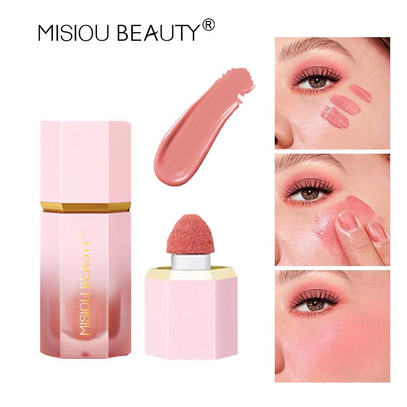 

Dual-Use Lip & Cheek Blush Stick: Sponge Tip, Matte Contour, Liquid Enhancer