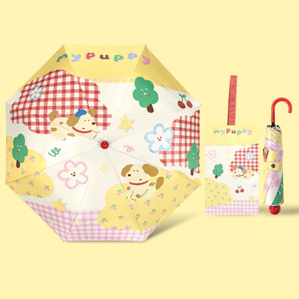 Cartoon Outdoor Travel Umbrella Dog Pattern UV Protection Umbrella Sunshade Umbrella  Summer