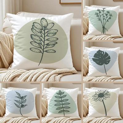 Minimalistische Planten Kussenhoes Kussensloop Ultrazacht Huidvriendelijke Stof Wolkachtig Comfort Verborgen Rits