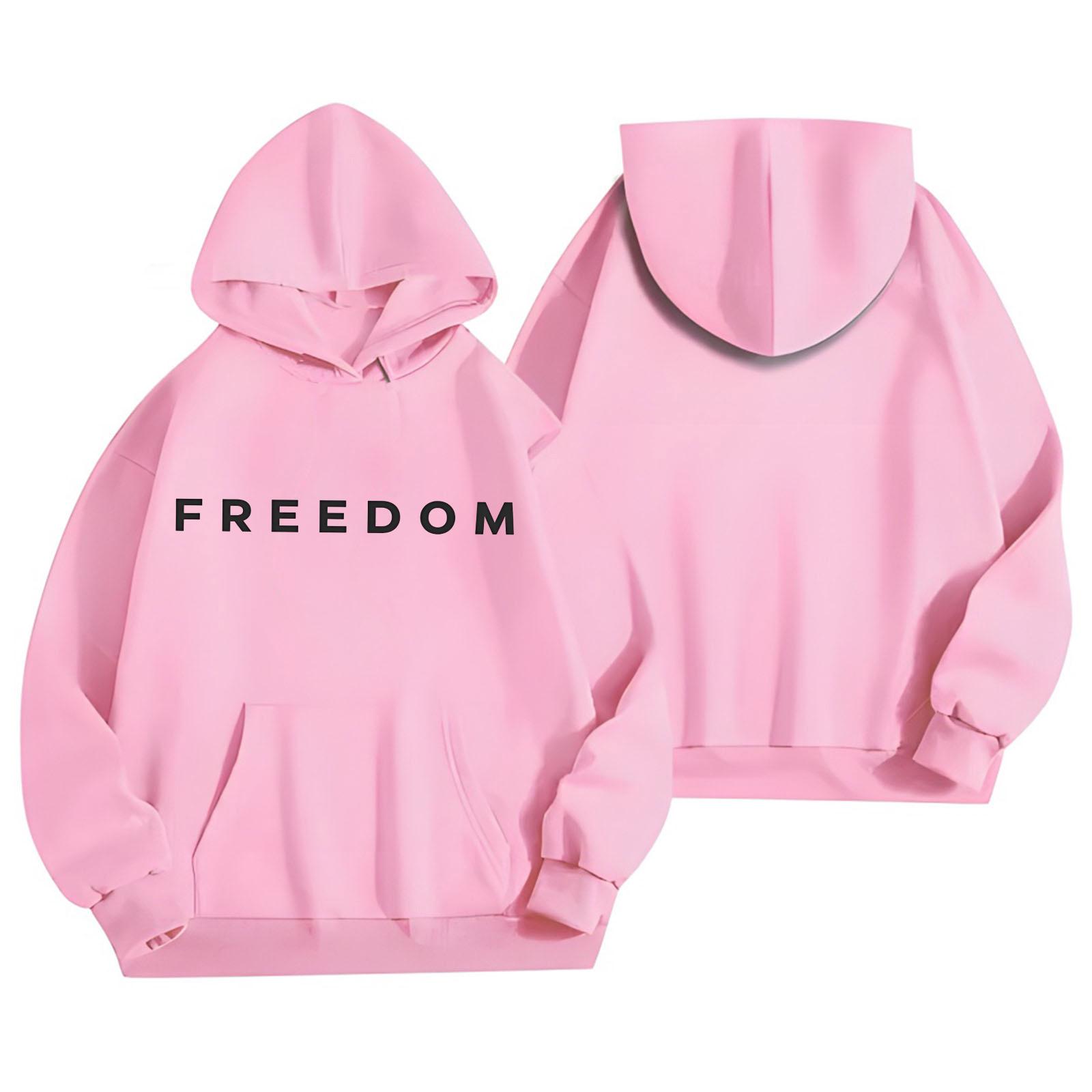 

Женская мода Повседневный худи с длинным рукавом S розовый