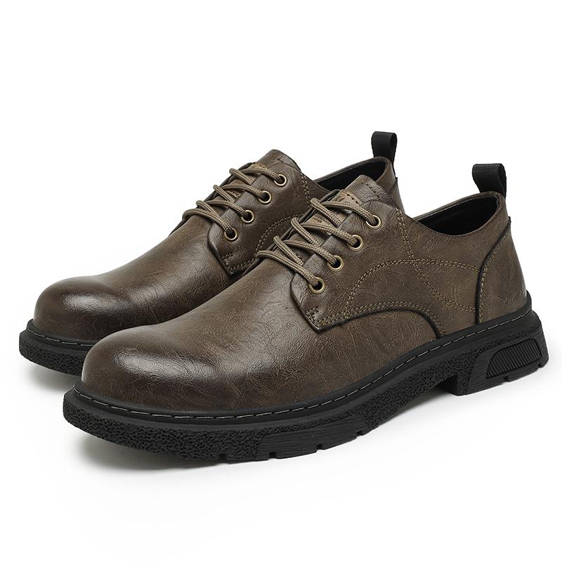 Handmade High Quality Genuine Leather Casual Shoes for Men Lace Up Outdoor Oxford Jogging Shoes Men Outdoor Daily Commute Shoes