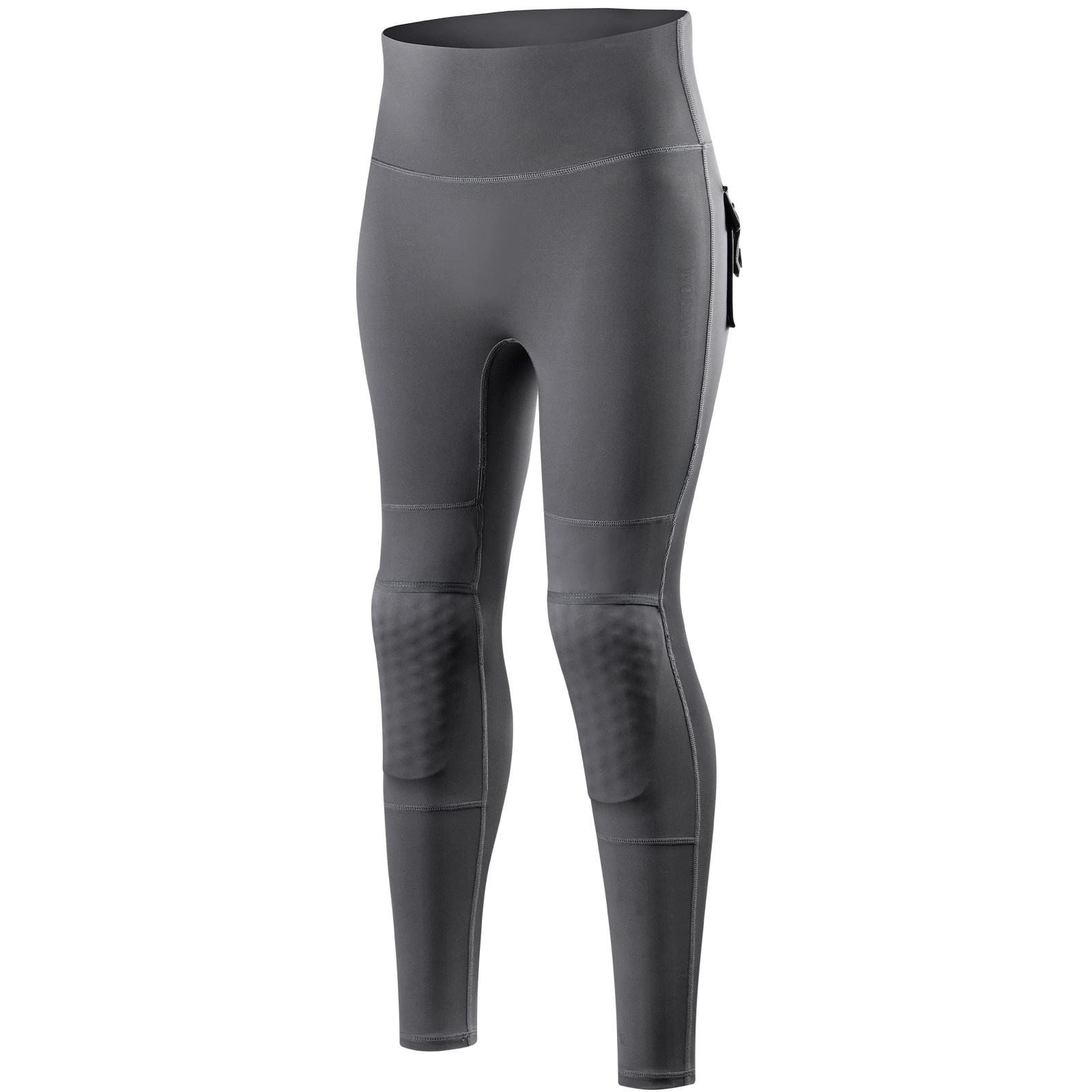 

WOSAWE женские мотоциклетные фитнес-йога упражнения включают съемные наколенники CE для похудения с высокой талией для поднятия бедер дышащие леггинсы L серый